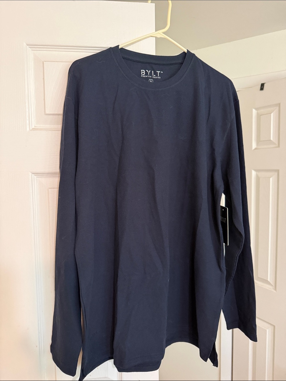 BYLT Basics Navy Long Sleeve Thermal Tee
